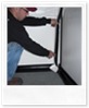 The insulated panels quickly velcro together