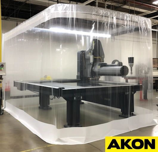 cnc dust enclosure curtains large