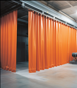 sandblast curtains to contain dust