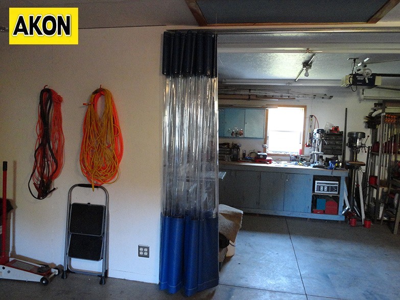 Garage Divider Curtains Akon Curtain And Dividers Plastic Garage Curtain