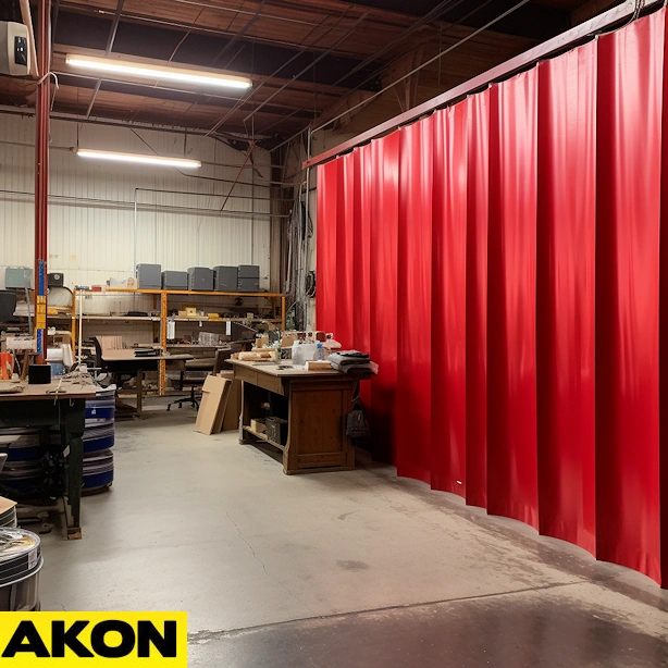wood working dust curtain for garage
