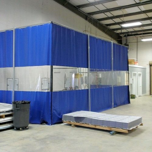 Custom Industrial Free Standing Curtains – Akon – Curtain and Dividers