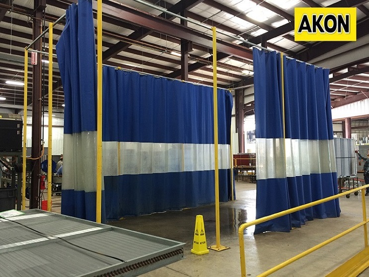 Industrial Free Standing Curtains - Akon – Curtain and Dividers
