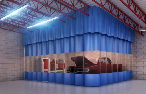 aluminum-dust-curtain-enclosure