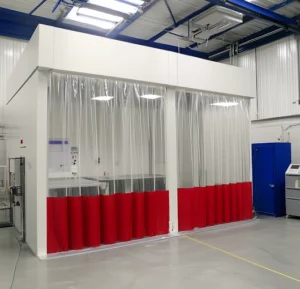paint booth curtains downdraft
