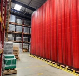 pallet racking curtains to hide racks