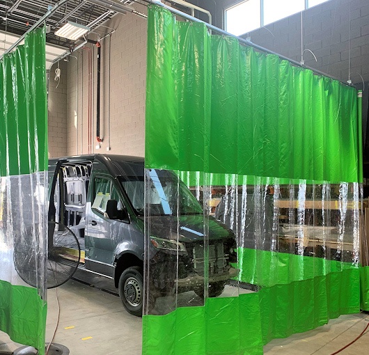 spray booth curtains for overspray