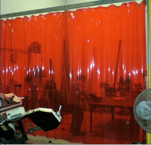 10 ft W Orange Welding Curtain 12 ft. 