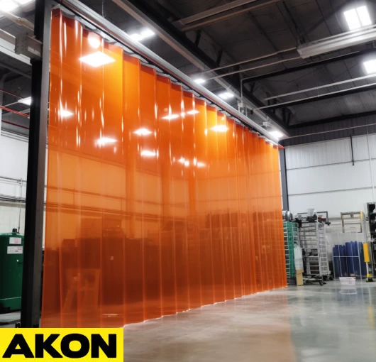 tinted orange welding vinyl curtains