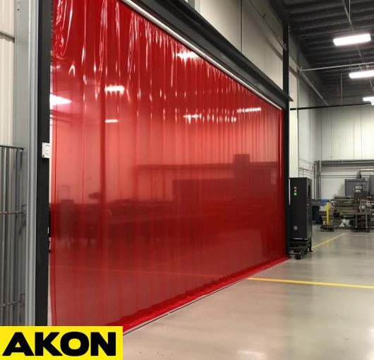 welding curtain walls vinyl tinted red