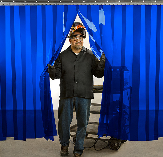 Blue Welding Strip Curtains