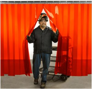 Orange Welding Strip Curtains