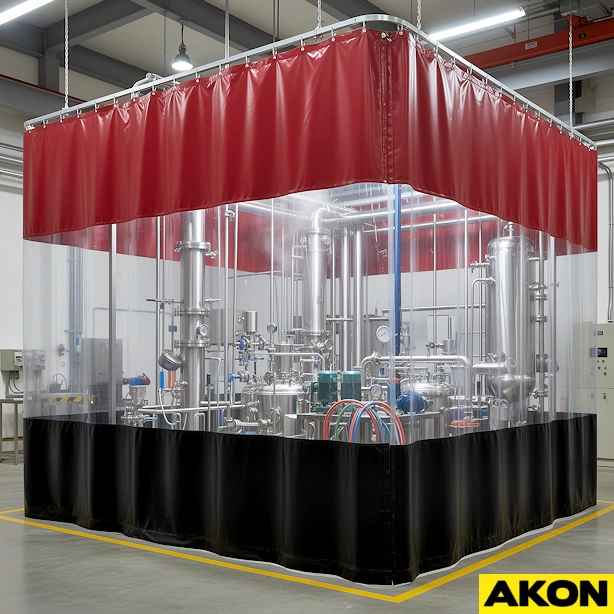 chemical splashing containment curtains