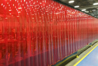 red-welding-strip-curtain-wall