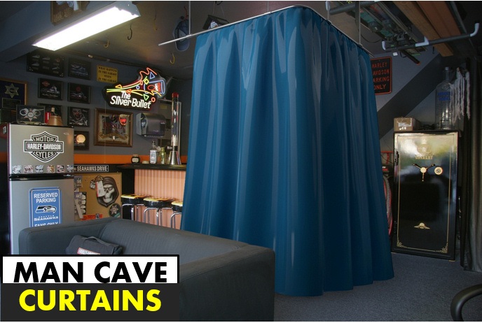 man-cave-divider-curtains For Seperating Space