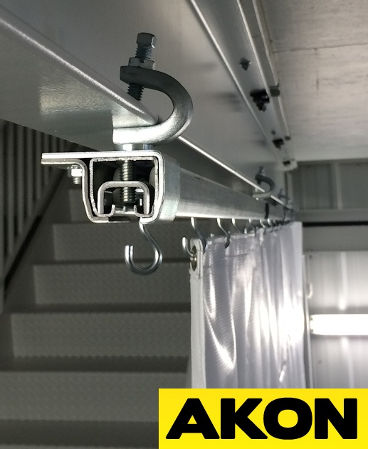 Custom Industrial Curtain Track Hardware Akon And Divider - How To Install Curtain Track On Drop Ceiling