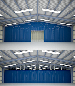 sloped-ceilings-curtains-warehouse