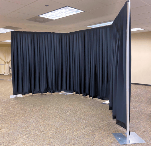 BLACK Heavy Duty Stage Drape Curtain Partition Panel 4 x 12 FR 