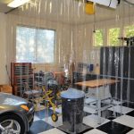 clear curtains for dividing a garage