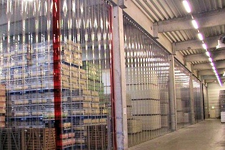 Strip curtains for cold storage walls