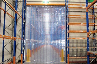Strip curtains for forklift traffic