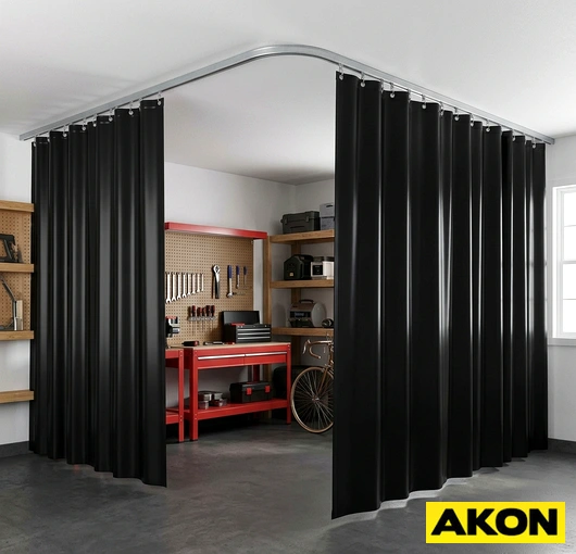 Durable protective garage divider curtain