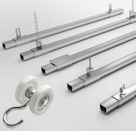 Professional Quality Strong Metal Curtain Track Kits Choice of 4 Colours 