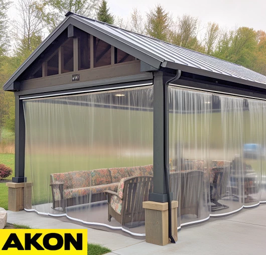 outdoor clear curtains for a pavilion