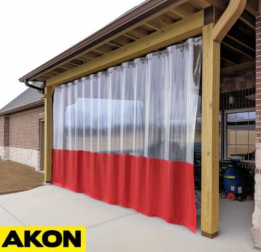 patio retractable curtain clear