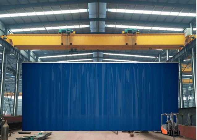 factory divider curtain with overhead crane