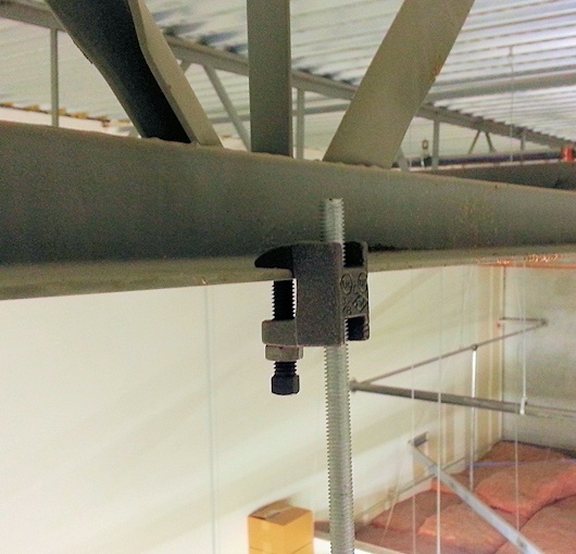 beam clamp for threaded rod drop