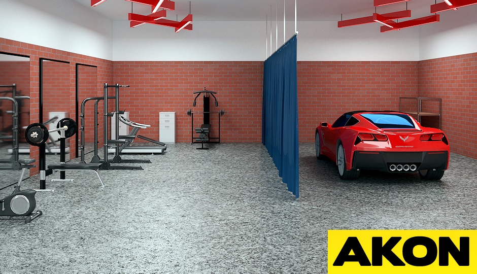 garage gym divider curtains