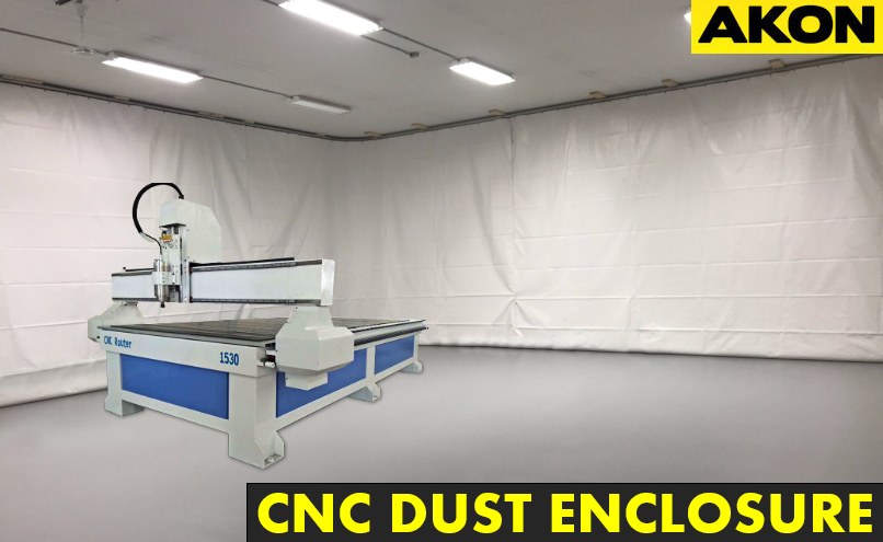 large cnc machine dust enclosure curtains