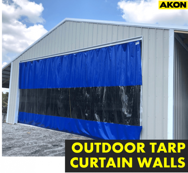 Outdoor Tarp Curtain Walls Akon Curtain and Dividers Custom Made