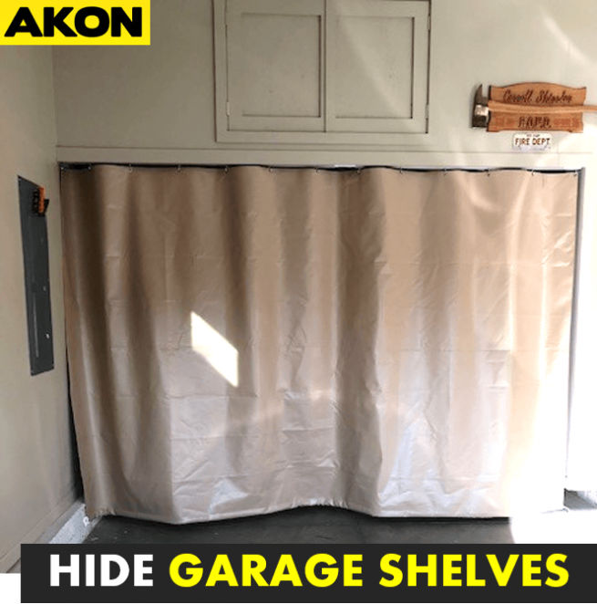 Privacy Curtains For Garage Shelves Hide The Shelves With Ease