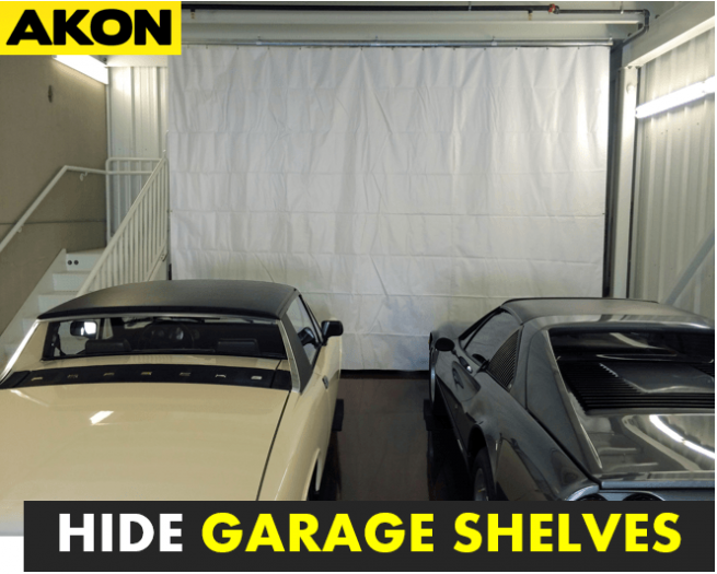 Privacy Curtains For Garage Shelves Hide The Shelves With Ease