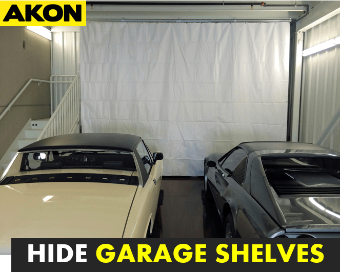 Privacy Curtains For Garage Shelves, How To Cover Shelves In Garage