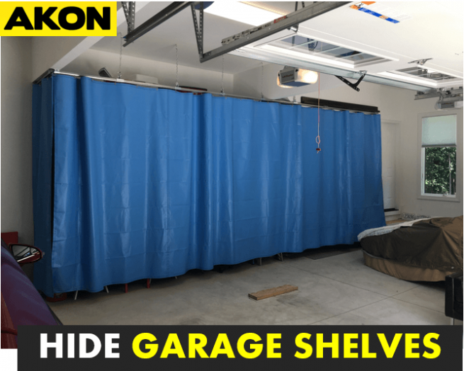 Privacy Curtains For Garage Shelves Hide The Shelves With Ease