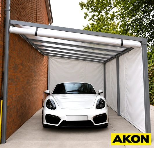 Akon carport side curtains vinyl