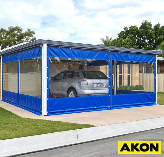 Heavy duty carport side curtains
