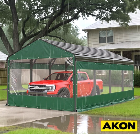 Industrial strength carport side covers