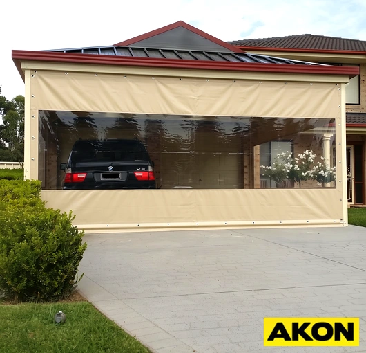 Polyester scrim carport covers