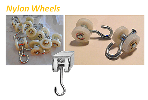 Nylon Wheel Curtain Hooks - 16NR2-1/2(1/4)