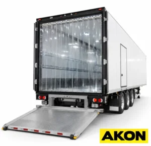 Refrigerated trailer clear pvc strip curtain loading ramp