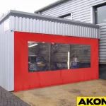 outdoor clear curtain for garage opening