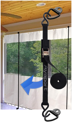 outdoor curtain wind strapping
