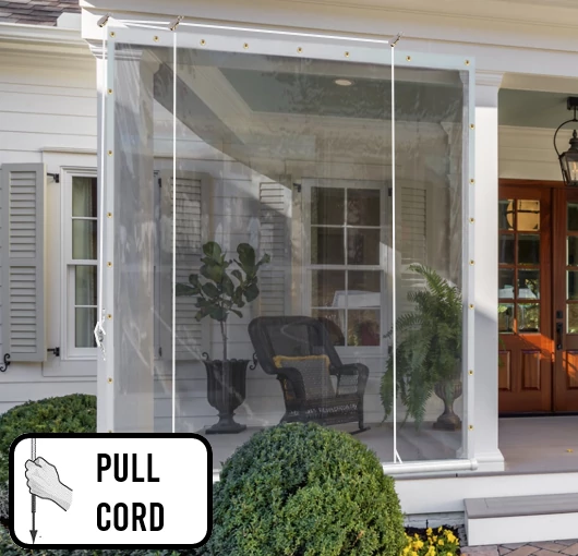 roll up patio curtain clear