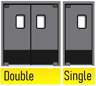 Steel Traffic Swing Door, Double Swing Steel Door With Window