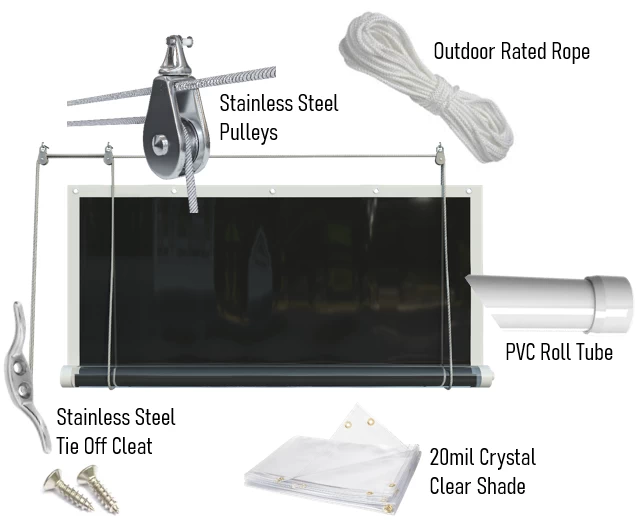 roll up clear shade for patio