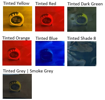 tinted welding curtain colors